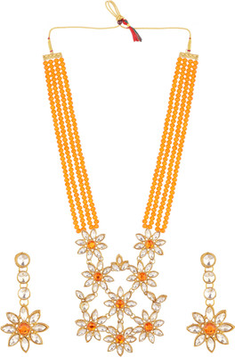 CATALYST Alloy Gold-plated Orange Jewellery Set(Pack of 1)