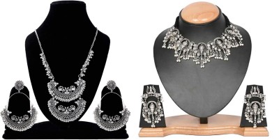 Dev Fashion Oxidised Silver, Alloy Silver, Gold-plated Silver, Silver Jewellery Set(Pack of 2)
