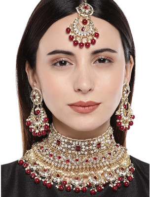 ANOUK Brass Gold-plated Red Jewellery Set(Pack of 1)
