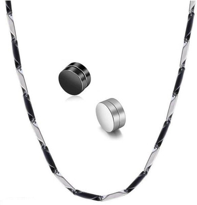 Juneja Enterprises Stainless Steel Silver, Black Jewellery Set(Pack of 1)