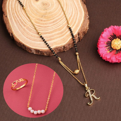 Vraj india Brass, Alloy Gold-plated Gold, Black Jewellery Set(Pack of 1)