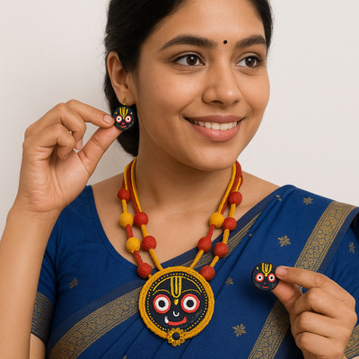aggy Fabric Multicolor Jewellery Set(Pack of 1)