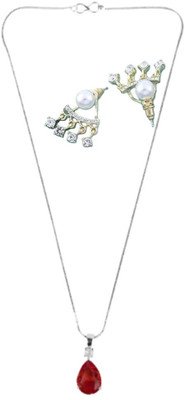SKG Fashions Stone Red, White Jewellery Set(Pack of 1)