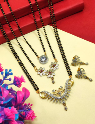 Divyanshi Collection Brass Silver Multicolor Jewellery Set(Pack of 4)