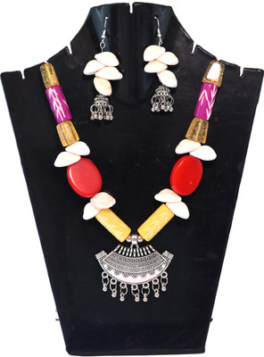 A S enterprize Oxidised Silver Multicolor Jewellery Set(Pack of 1)