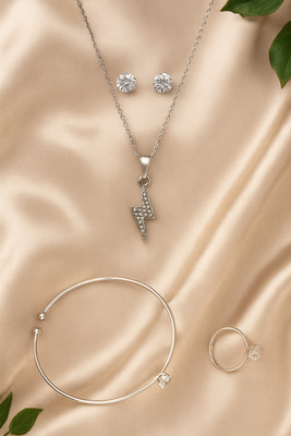 DIVINOOR Alloy Silver Jewellery Set(Pack of 1)