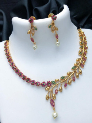 Gigev Brass Gold-plated Gold Jewellery Set(Pack of 1)