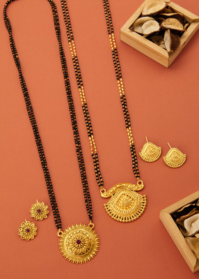 VISITART JEWELLERY Alloy Gold-plated Gold Jewellery Set(Pack of 6)