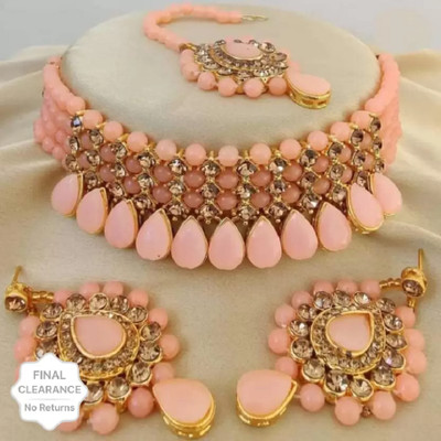 White pearl Alloy Gold-plated Platinum Jewellery Set(Pack of 1)