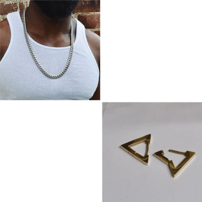 MAATRCHAAYA Stainless Steel Gold-plated, Sterling Silver Gold, Silver Jewellery Set(Pack of 2)