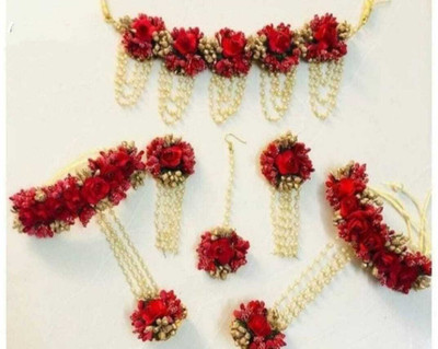 CRAFTSAI EXPORTS Fabric Red Jewellery Set(Pack of 6)