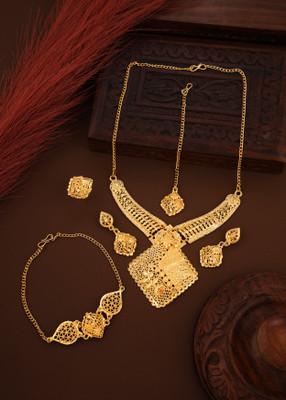 Pamadhya Brass, Copper Gold-plated Gold Jewellery Set(Pack of 1)