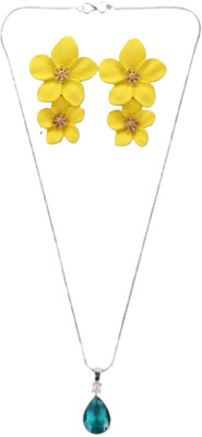 SKG Fashions Stone Green, Yellow Jewellery Set(Pack of 1)