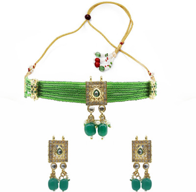 VIVA VIRAL Alloy Enamel Green Jewellery Set(Pack of 1)