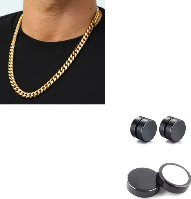MAATRCHAAYA Stainless Steel Gold-plated, Titanium Black, Gold Jewellery Set(Pack of 2)