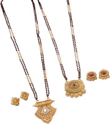 bhanu diam Alloy Gold Jewellery Set(Pack of 2)