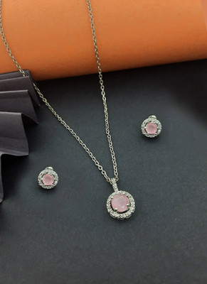 Pihoo Enterprise Alloy Silver Rose Gold Jewellery Set(Pack of 1)