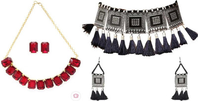 JMBW INTERNATIONAL Alloy Red, White Jewellery Set(Pack of 2)