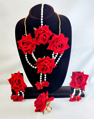 Sanskriti Creations Fabric Red Jewellery Set(Pack of 1)