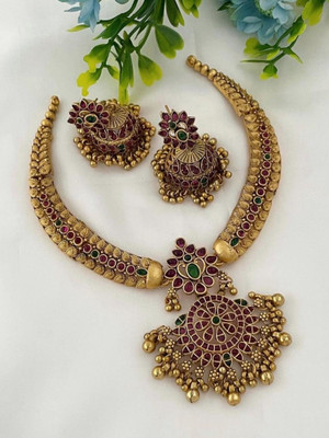 KEYMAX Alloy Gold-plated Gold Jewellery Set(Pack of 1)