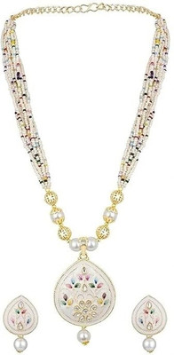 ZMS Alloy Gold-plated White Jewellery Set(Pack of 3)