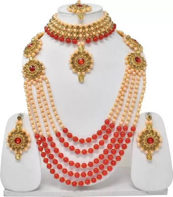 house of common Alloy Red Jewellery Set(Pack of 1)