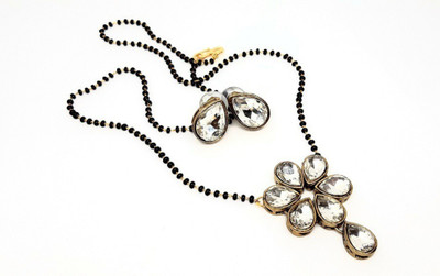 JN Handicraft Brass Black, White Jewellery Set(Pack of 1)