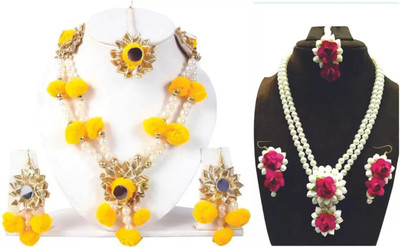 style revolver Fabric Multicolor, Red Jewellery Set(Pack of 2)