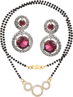 Charms Alloy Gold-plated Red Jewellery Set(Pack of 1)