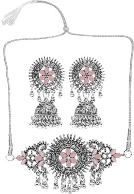 sunhari jewels Alloy Pink Jewellery Set(Pack of 1)