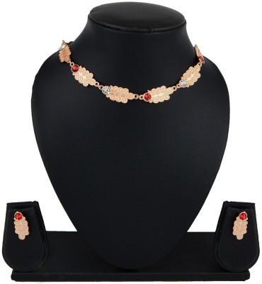 Sehbhagi Brass, Copper Gold-plated Red, White Jewellery Set(Pack of 1)
