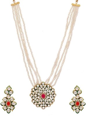 RAHUL TRADERS Alloy Gold-plated White Jewellery Set(Pack of 1)