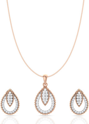 Anayra Sterling Silver Rose Gold Jewellery Set(Pack of 3)