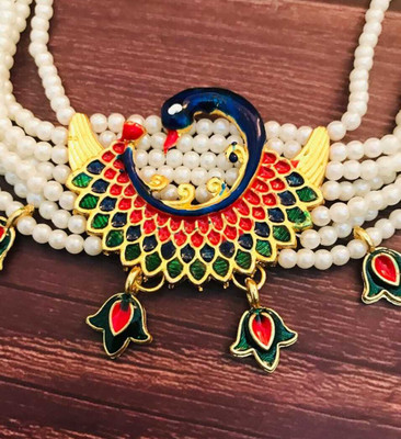 BAVISI ENTERPIES Brass Gold-plated Multicolor Jewellery Set(Pack of 1)