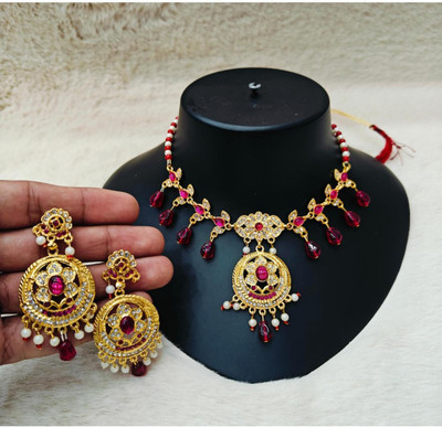 BSC Gallery Alloy Red Jewellery Set(Pack of 1)
