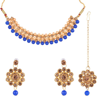 AMHRIK IMITATION Crystal Blue Jewellery Set(Pack of 1)