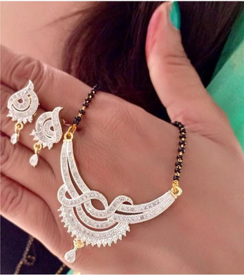 Bhagya Lakshmi Alloy Gold-plated White, Gold, Black Jewellery Set(Pack of 1)