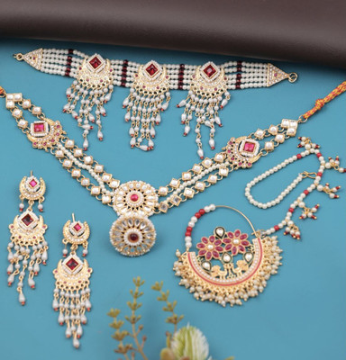 VISITART JEWELLERY Alloy Gold-plated Multicolor Jewellery Set(Pack of 5)