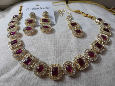 Prathak Exports Alloy Purple Jewellery Set(Pack of 1)