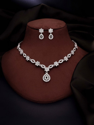 brado jewellery Brass Gold-plated Silver, White Jewellery Set(Pack of 1)