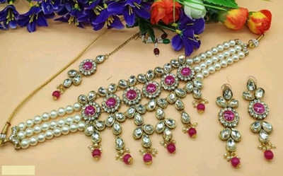 catalyst venture Alloy Gold-plated Pink, White Jewellery Set(Pack of 1)