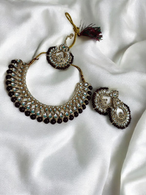 Shiv Ventures Alloy Gold-plated Brown Jewellery Set(Pack of 4)