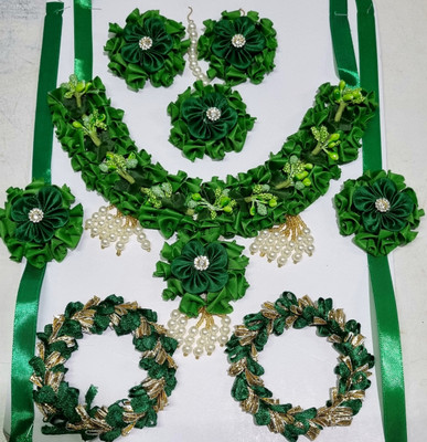 HANDEZZ Fabric Green Jewellery Set(Pack of 1)