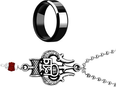 KINGSTYLEIMPEX Stainless Steel Sterling Silver Black, Silver Jewellery Set(Pack of 3)