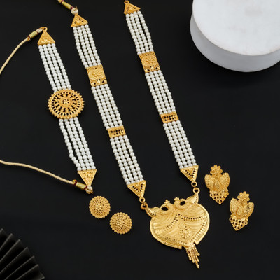 PARTICIAO Alloy Gold-plated Gold Jewellery Set(Pack of 2)