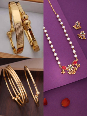 ANOUK Brass Gold-plated White, Gold Jewellery Set(Pack of 3)