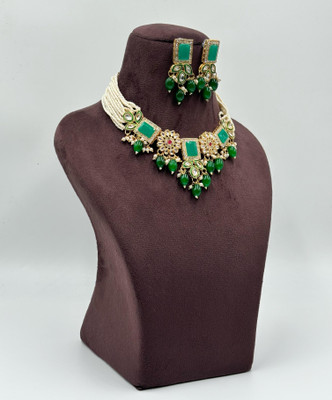 SHYAM Alloy Gold-plated Green Jewellery Set(Pack of 1)
