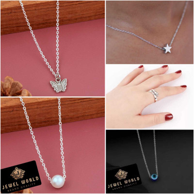 Jewel WORLD Metal, Silver Sterling Silver Silver, Multicolor Jewellery Set(Pack of 5)