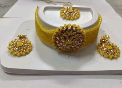 ABHRIK IMITATION Crystal Gold-plated Yellow, Gold Jewellery Set(Pack of 1)