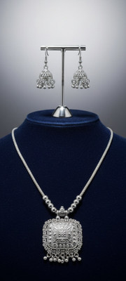 CRAFTMINDER Oxidised Silver Silver Jewellery Set(Pack of 1)